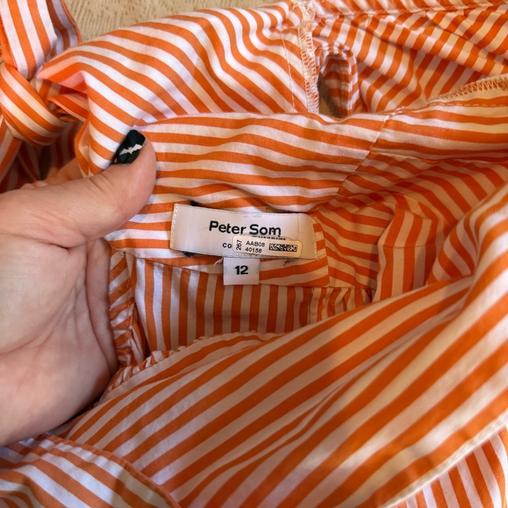 Peter Som X Rent the Runway Angie striped tiered midi tie back dress - Picture 4 of 10